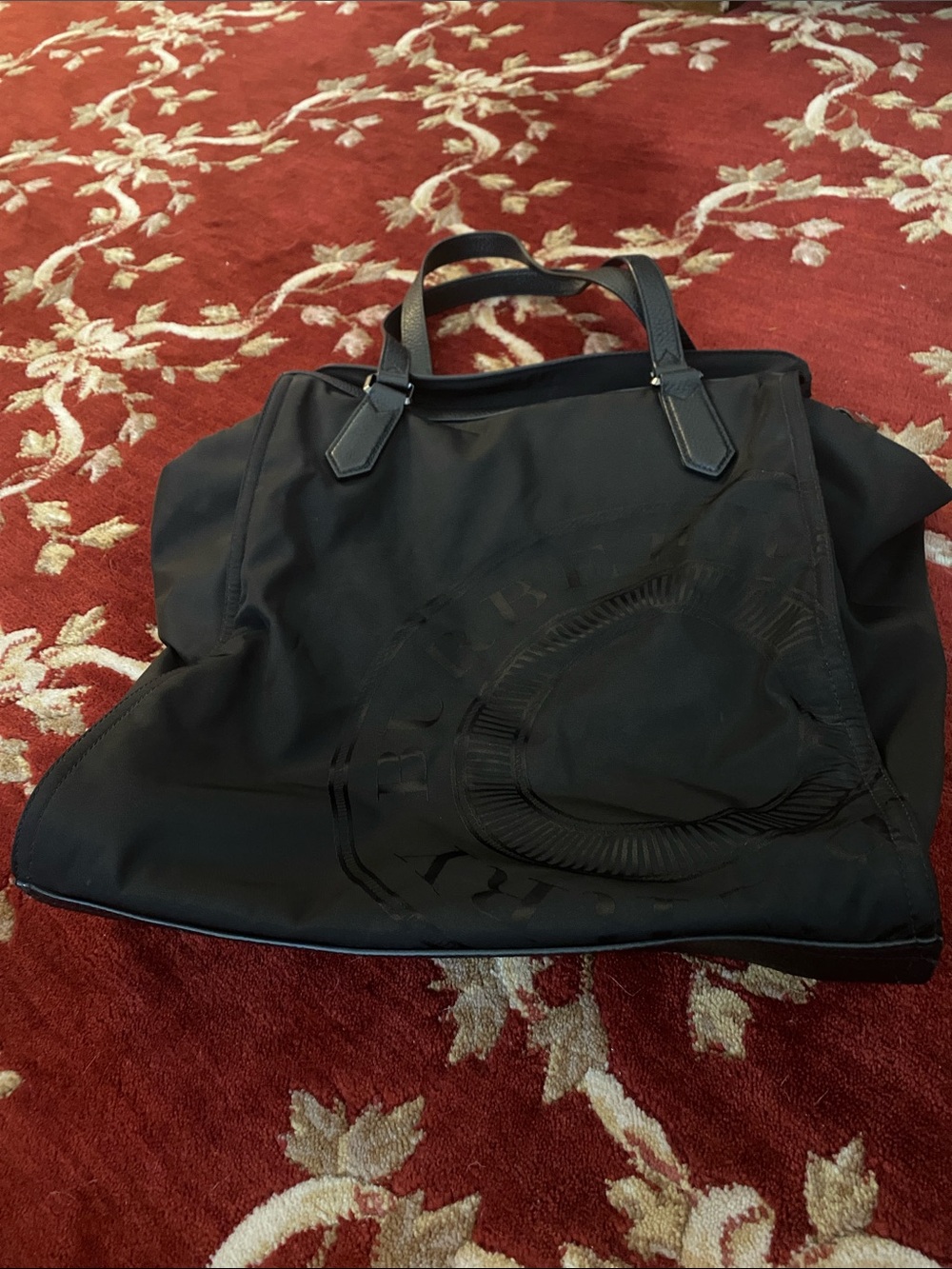 Burberry Black Logo Nylon Tote